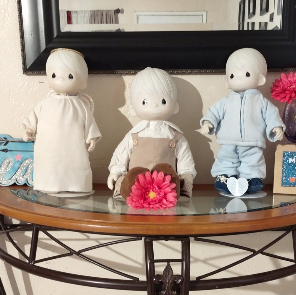 Bundle of 3 Collectable Porcelain Dolls. Precious Moment Mikey